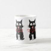黒と白の猫のエプロン 可愛い コーヒーマグカップ (中央)
