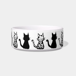 黒と白の猫のパターンのスモール ボウル