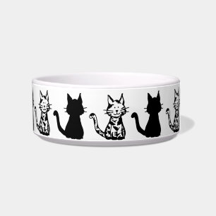 黒と白の猫のパターンのスモール ボウル