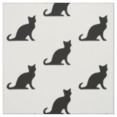 黒と白の猫のパターンデザインの生地 ファブリック (見本)