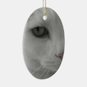 黒と白の猫の顔 セラミックオーナメント (右)