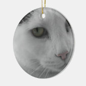 黒と白の猫の顔 セラミックオーナメント (左)