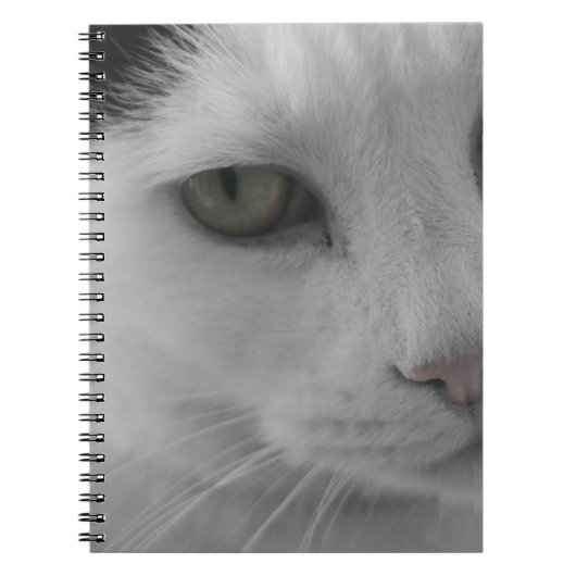 黒と白の猫の顔 ノートブック (正面)