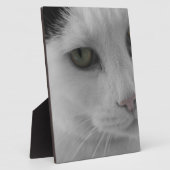 黒と白の猫の顔 フォトプラーク (側面)