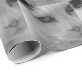 黒と白の猫の顔 ラッピングペーパー (ロールコーナー)