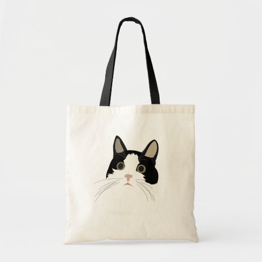 黒と白の猫 かわいい子猫 トートバッグ (正面)