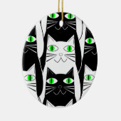 黒と白の猫 セラミックオーナメント (右)