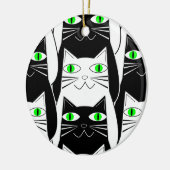 黒と白の猫 セラミックオーナメント (左)