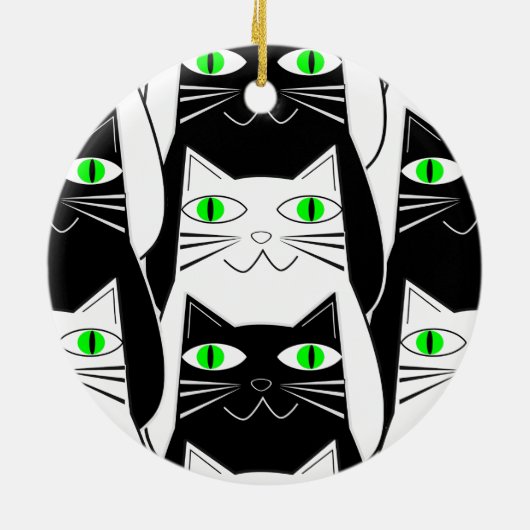 黒と白の猫 セラミックオーナメント (裏面)