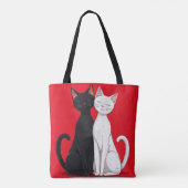黒と白の猫 トートバッグ (裏面)