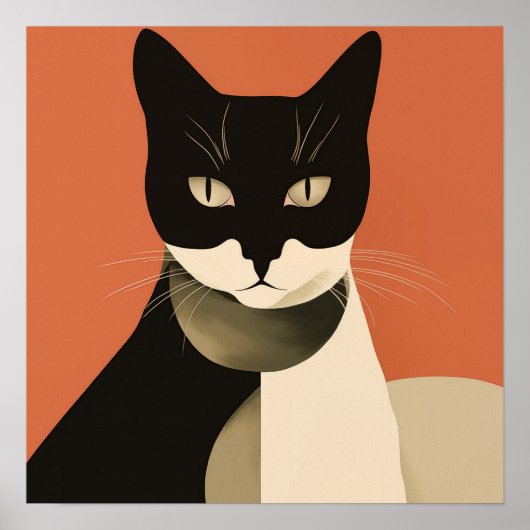 黒と白の猫 ポスター (正面)