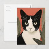 黒と白の猫 ポストカード (正面/裏面)