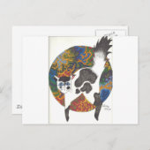 黒と白の猫 ポストカード (正面/裏面)