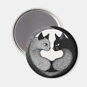 黒と白の猫 マグネット (正面/裏面)