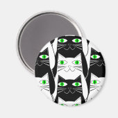 黒と白の猫 マグネット (正面/裏面)