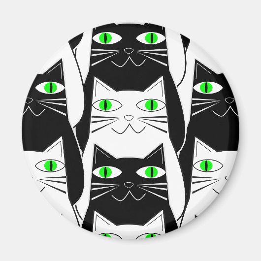 黒と白の猫 マグネット (正面)