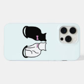 黒と白の猫 iPhoneケース (裏面横)