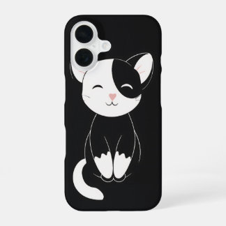 黒と白の猫 iPhone 16ケース