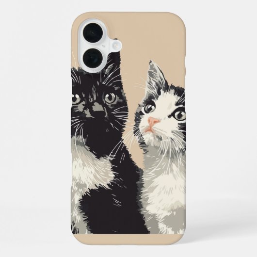 黒と白の猫 iPhone / iPad カバー (裏面)