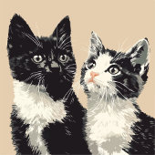 黒と白の猫 iPhone / iPad カバー