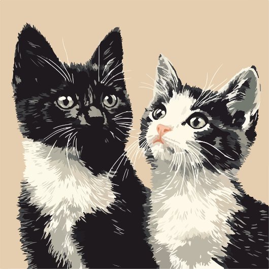 黒と白の猫 iPhone / iPad カバー