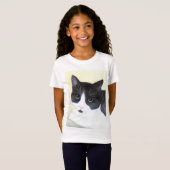 黒と白の猫 Tシャツ (正面フル)