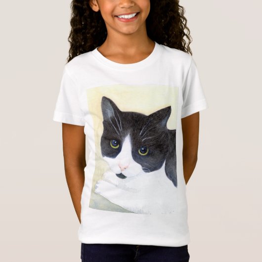 黒と白の猫 Tシャツ (正面)