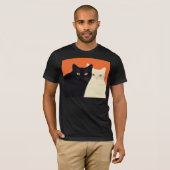 黒と白の猫Tシャツ Tシャツ (正面フル)
