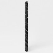 黒と白の発光する葉のクローズアップ iPhoneケース (右側)