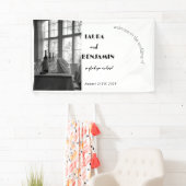 黒と白の白の表結婚の 横断幕 (インサイチュ)