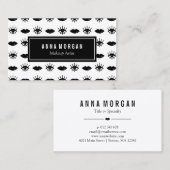 黒と白の目と唇のメイクアーティスト 名刺 (正面/裏面)