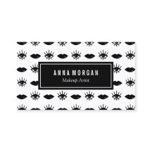 黒と白の目と唇のメイクアーティスト