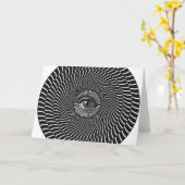 黒と白の目の円形グラフィック カード (黄色い花)