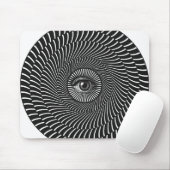 黒と白の目の円形グラフィック マウスパッド (マウス)