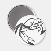 黒と白の真面目なブルーカニ マグネット (正面/裏面)