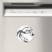 黒と白の真面目なブルーカニ マグネット (インサイチュ (食洗機))