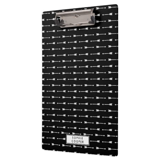黒と白の矢印のクリップボパーソナライズされたード クリップボード (左)