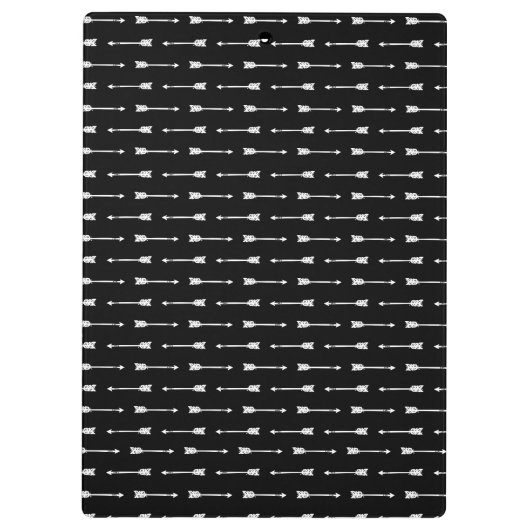 黒と白の矢印のクリップボパーソナライズされたード クリップボード (裏面)