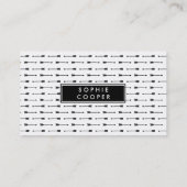 黒と白の矢印の名刺 名刺 (裏面)