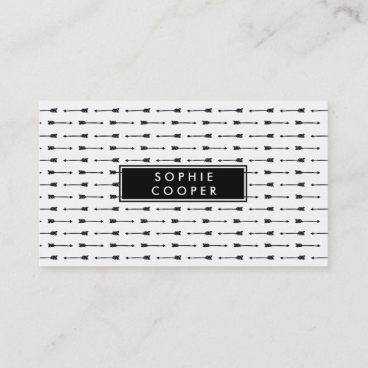 黒と白の矢印の名刺 名刺 (裏面)