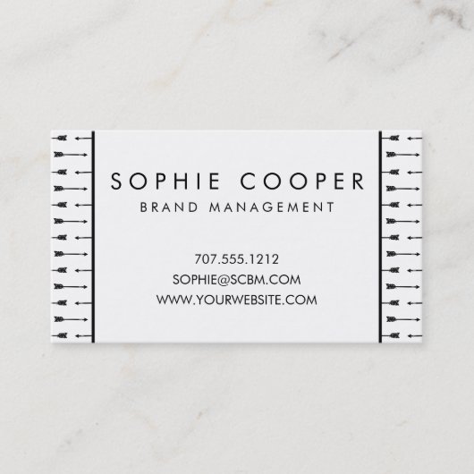 黒と白の矢印の名刺 名刺 (正面)