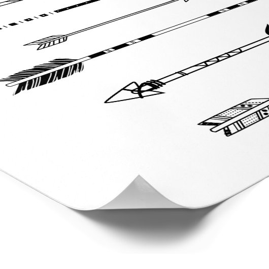 黒と白の矢印 ポスター (角)