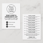 黒と白の石けんの香りの成分リストロゴ 名刺 (正面/裏面)