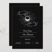 黒と白の神秘的な手の天的なハンズハスティング