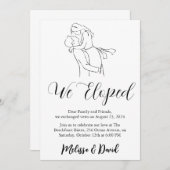 黒と白の秘密の結婚式招待状 招待状 (正面/裏面)