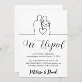 黒と白の秘密の結婚式招待状 招待状 (正面/裏面)