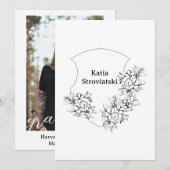 黒と白の紋章 卒業発表 招待状 (正面/裏面)