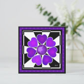 黒と白の紫のハートが鼓動する カード (スタンド正面)