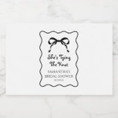 黒と白の結び目ブライダルシャワー リキュールボトルラベル (シングルラベル)