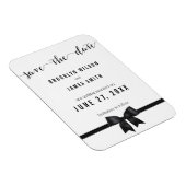 黒と白の結婚式の日付の磁石弓を保存 マグネット (右側)